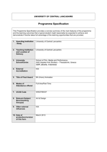 course specification - University of Central Lancashire