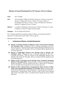 Minutes of January 2014 Council Meeting