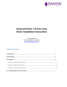 Universal Driver 7.0.0 for Linux Installation Inst
