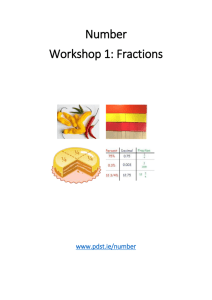 Workshop 1: Fractions