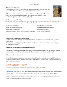 Pharaoh info - Edgewater School District