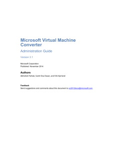 Installing Microsoft Virtual Machine Converter