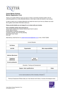 Career Mentor Scheme Mentor Registration Form Thank you for