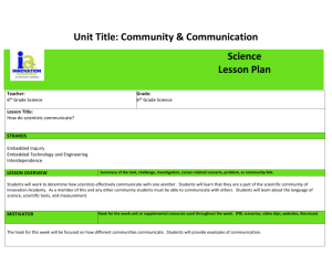 6th Science Community and Communication