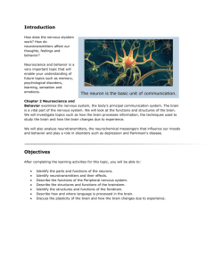 week 2 neuroscience and behavior