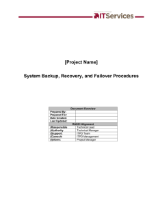 System Backup and Recovery Plan