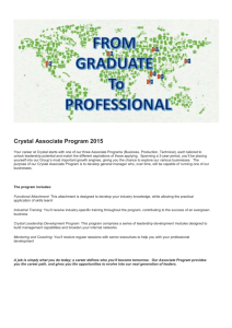 Crystal Associate Program 2015