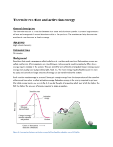 Thermite Reaction And Activation Energy