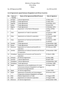 List of Agreements signed between Bangladesh and African Countries