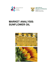 Market Analysis: Sunflower oil - Department of Agriculture, Forestry