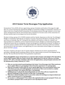 2015 Senior Term Nicaragua Trip Application