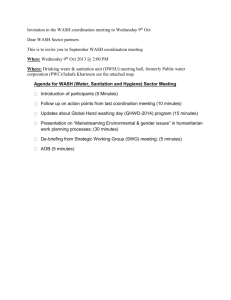 Invitation & agenda of Oct WASH coordination meeting Wednesday