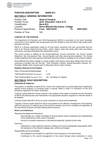 Position Description Band B5 - Department for Education and Child