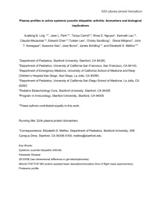 PROTEOMICS.8.2010.resubmission.SJIA.plasma.biomarker