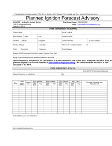 Planned Ignition Forecast Advisory (PIFA)