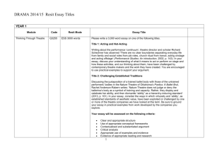 Drama Modules - Resit Titles and Information