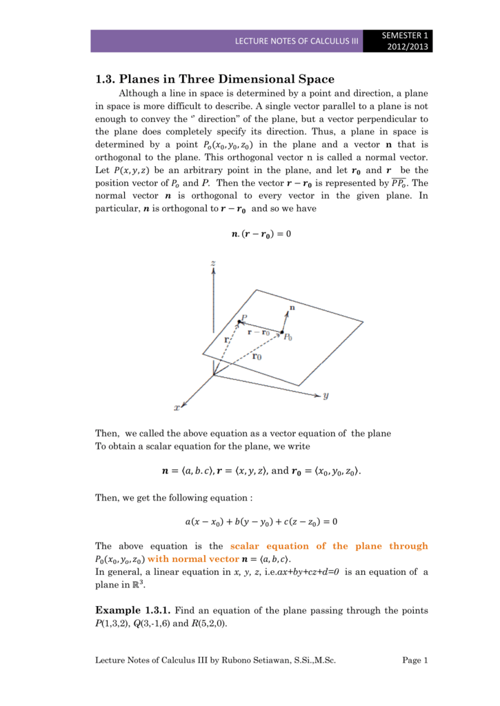 Lecture Notes Of Calculus Iii