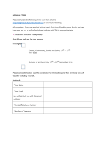 Booking Form - Travel at Your Leisure