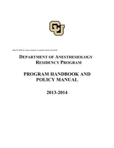 Department of Anesthesiology - University of Colorado Denver