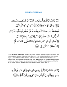 Week 34 - Defining The Quran