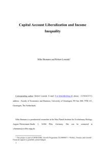 Capital Account Liberalization and Income Inequality