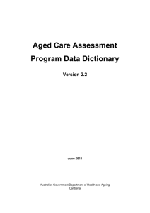 Aged Care Assessment Program Data Dictionary