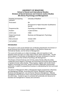 (Hons) Psychology and Management