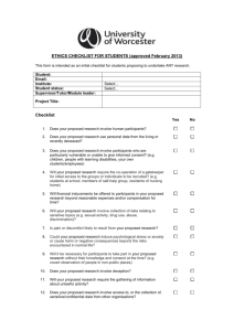 Ethics Checklist for Students