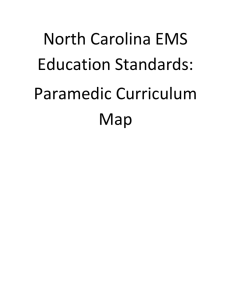 Paramedic curriculum map - NC-NET