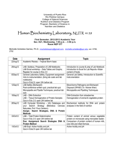 Human Biochemistry Laboratory, NUTR 4159