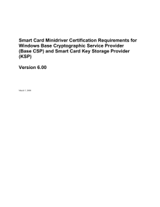 Smart Card Minidriver Certification Requirements for