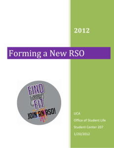 Forming a New RSO