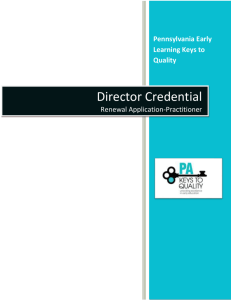 Director Credential Renewal Practitioner Application