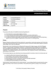 Sponsorship Policy - Massey University