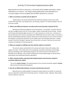 Activity 33 Curriculum Implementation Q&A