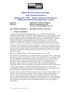 Public Summary Document - the Medical Services Advisory Committee