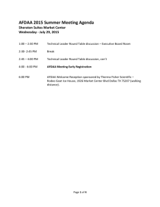 AFDAA 2015 Summer Meeting Agenda Sheraton Suites Market Center