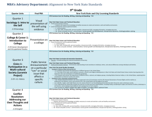 MBA`s Advisory Department: Alignment to New York State Standards