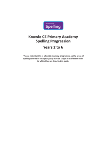 Spelling Progression at Knowle CE Primary Academy