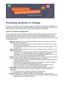 NUS Briefing - Involving Students in Change