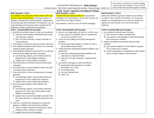 Grade 2 - Math Essential Skills Alignment Focus