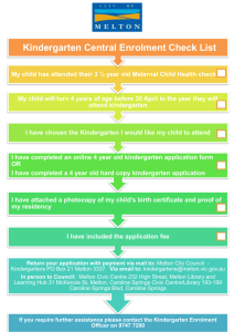 Kindergarten checklist in English