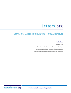 Donation letter for nonprofit organization Tips