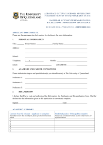 Information sheet and application forms
