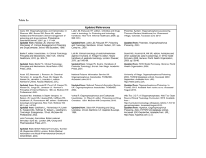 Table 1a Updated References Aaron CK. Organophosphates and