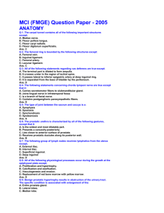 MCI (FMGE) Question Paper - 2005 - # 2 Anatomy
