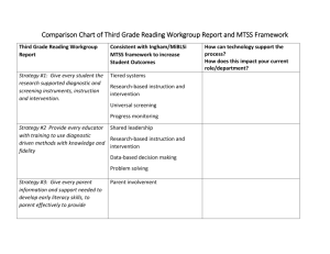 Comparison Chart of Third Grade Reading Workgroup