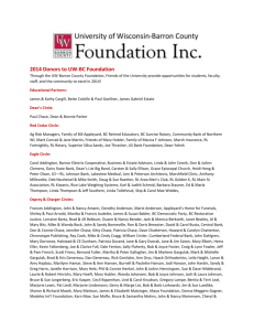 2014 Donors to UW-BC Foundation - University of Wisconsin