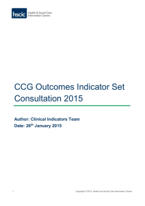 CCG Outcomes Indicator Set Consultation 2015