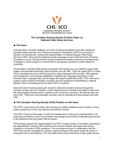 The Canadian Hearing Society Position Paper on National Video